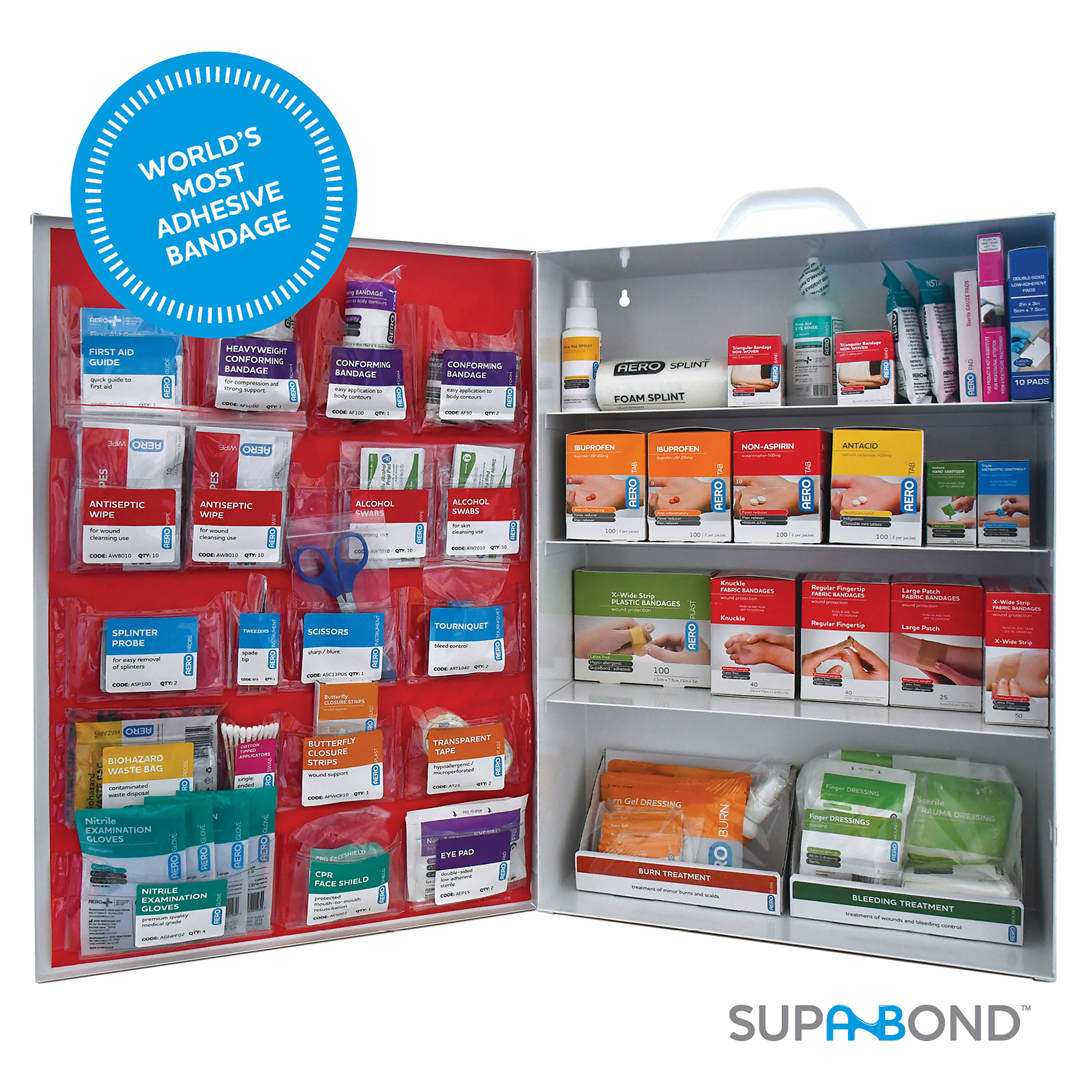 Aero Healthcare, SUREFILL 4 Shelf Cabinet 150 Series ANSI 2021 B, Items Per Kit 858 Class B, ANSI Compliant, Model# SF150BMT